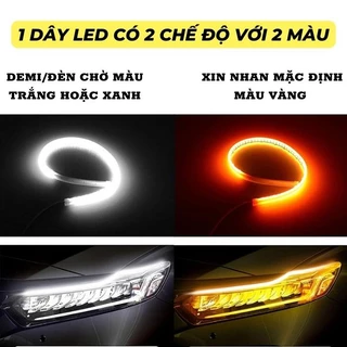 Dây Đèn Led Mí Audi Cho Ô tô và Xe Máy Hiệu Ứng 2 Chế Độ Xi Nhan Chạy Đuổi Demi Xếp Gạch - DC 12v Chống Nước