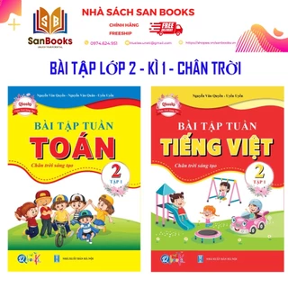 Combo Bài Tập Tuần Toán và Tiếng Việt Lớp 2 - Chân Trời Sáng Tạo - Học Kì 1 (2 cuốn)