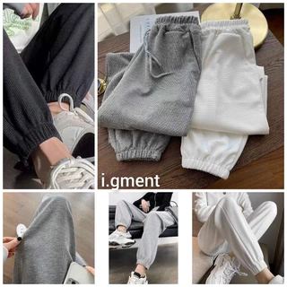 Quần Ống Rộng Cạp Chun Dây Rút Chất Nỉ Tổ Ong Bo Gấu Bigsize - Quần Jogger Nữ Thể Thao Unisex Dày Dặn