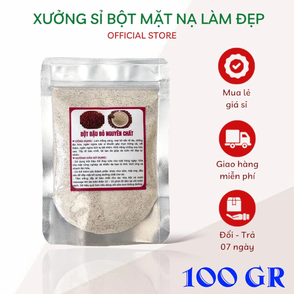 100g bột đậu đỏ nguyên chất handmade