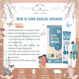 Men Vi Sinh Hữu Cơ Duolac Organic nội địa Hàn Hộp 30 gói [ Bw Store ]