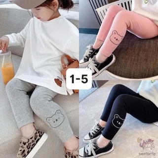 Quần legging dài bé gái chất cotton mềm mịn co giãn size 8-28kg_Quần áo trẻ em thu đông, quần dài thu đông cho bé gái