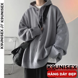 Áo len nam unisex có mũ, áo sweater len nam form rộng dáng ulzzang oversize K47