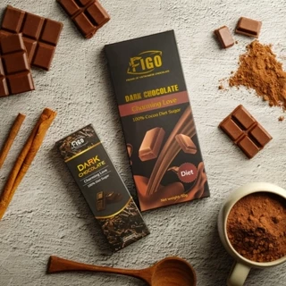 Kẹo Chocolate đen đắng 100% cacao có đường ăn kiêng Figo, keto, diet