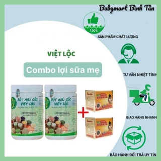 Combo lợi sữa sau sinh, ngũ cốc việt lộc + cốm lợi sữa mummlik đông trùng hạ thảo, sản phẩm chính hãng hiệu quả 3-5 ngày