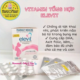 Elevit bầu Úc - Vitamin Tổng Hợp cho bà Bầu 100 viên