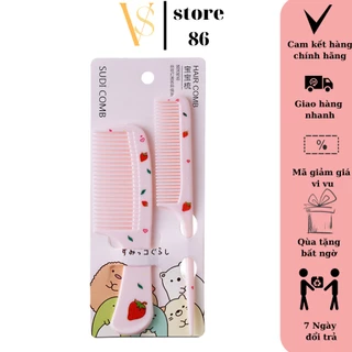 Set lược tạo kiểu tóc họa tiết hoạt hình siêu đáng yêu-Bộ lược mini bỏ túi tiện dụng VS STORE