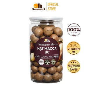 Hạt Macca Úc nứt vỏ tự nhiên Smile Nuts - Hũ 500g tặng kèm đồ tách vỏ