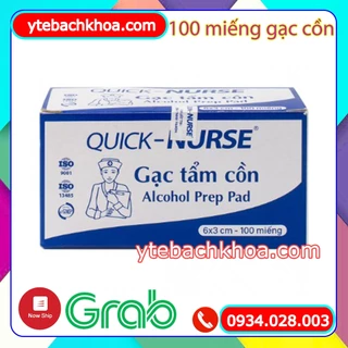 Hộp 100 miếng gạc tẩm cồn sát khuẩn, bông tẩm cồn y tế, cồn khô