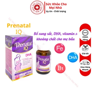 Viên uống Prenatal IQ bổ sung sắt DHA vitamin và dưỡng chất cần thiết tăng đề kháng giảm mệt mỏi cho bà bầu 30v