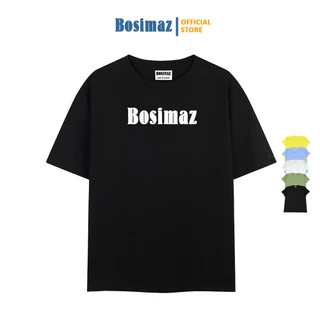 Áo thun Unisex Bosimaz TS012 cổ tròn tay lỡ phom rộng in logo, thun contton 100%, vải đẹp dày.