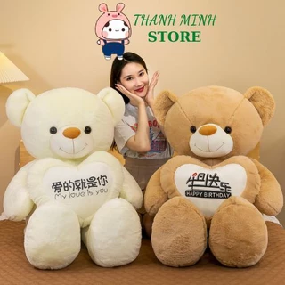 Gấu Bông TEDDY Ôm Trái Tim Đáng Yêu Làm Quà Tặng Cao Cấp THANH MINH STORE