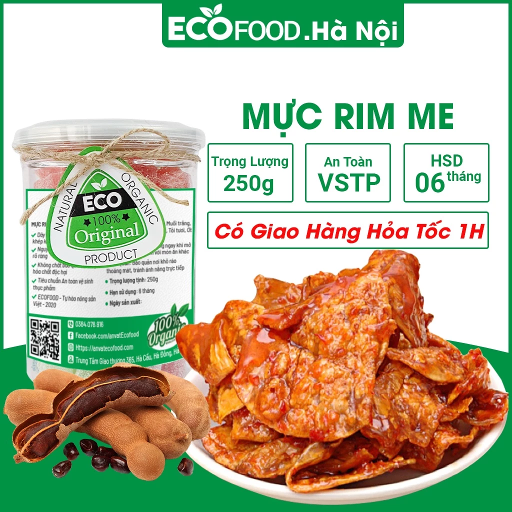 Mực rim me Ecofood 250G  mực rim me Đà Nẵng cay thơm ngon đậm vị đồ ăn vặt việt nam an toàn vệ sinh thực phẩm