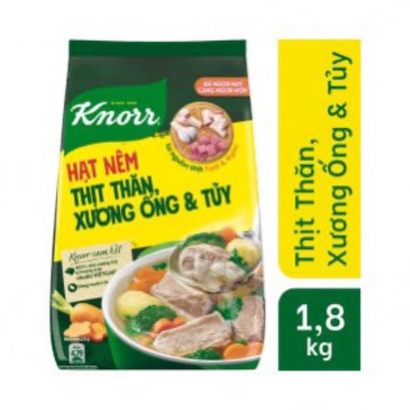 Hạt nêm thịt thăn, xương ống, tủy Knorr gói 1,8kg/400g/175g