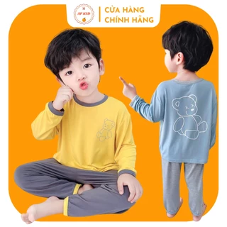 Bộ quần áo trẻ em dài tay AFKID Gấu Bông X cho bé trai bé gái, vải thun lạnh cao cấp siêu co giãn và mềm mịn 7-27kg