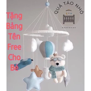 Đồ chơi treo nôi gấu phi hành gia(tặng kèm bảng tên)