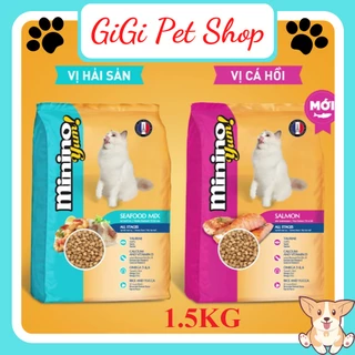 Thức ăn hạt 1.5kg cho mèo lớn nhỏ Minino Yum thú cưng con nhỏ trưởng thành bổ sung dinh dưỡng - GiGi Pet Shop