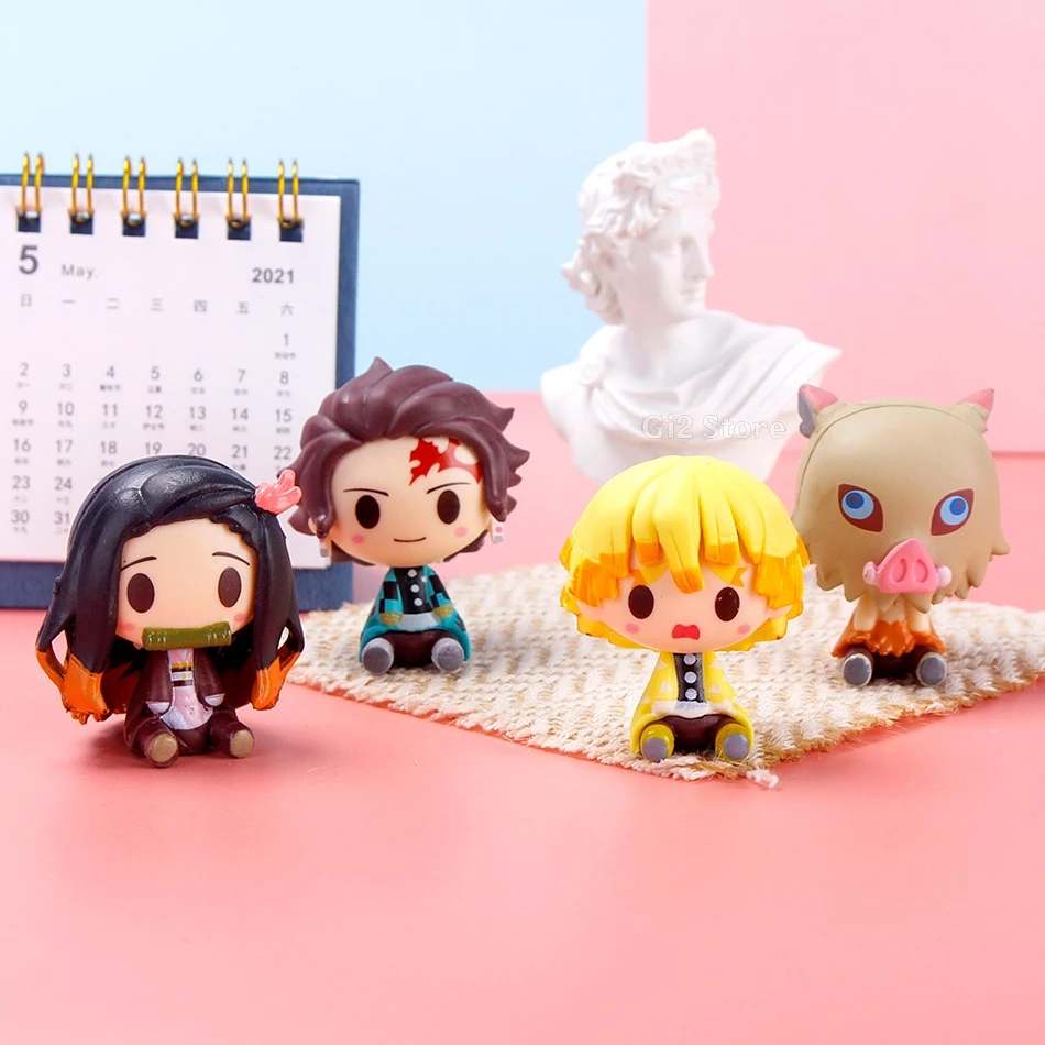 Mô hình Kimetsu No Yaiba chibi - figure Demon Slayer Tanjirou Nezuko Zenitsu Inosuke...figure thanh gươm diệt quỷ