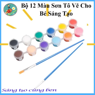 Bộ 12 màu sơn cánh diều 3ml, cho bé thỏa sức sáng tạo, hàng loại 1