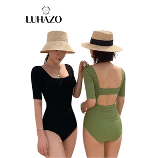 Bikini Đi Biển 1 Mảnh Ulzzang Hàn Quốc LUHAZO Hở Lưng Mẫu Mới 2323&2598 G-8