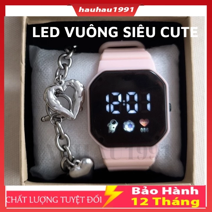 Đồng Hồ Điện Tử Màn Hình LED Vuông  Chống Nước 8 Màu Thời Trang Cho Nam Và Nữ, Bảo Hành 12 Tháng