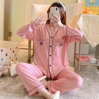 Bộ ngủ nữ, Đồ bộ nữ mặc nhà dễ thương hoạt hình pyjama tay dai quần dài