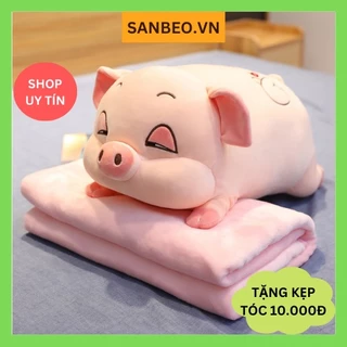 Gấu bông,Gối ôm hình thú con heo béo mắt hí cute thú nhồi bông con lợn ngủ size 40cm, 45cm, 80cm, 1m, 1m, 1m2-SANBEO.VN