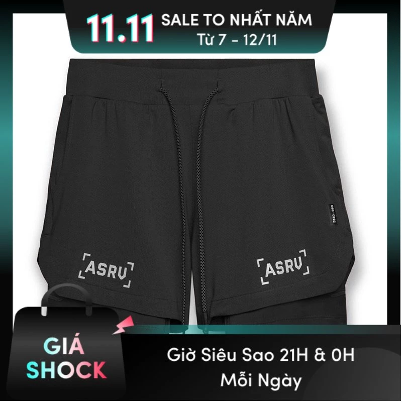 Quần 2 lớp tập Gym , chạy bộ Nam ASRV