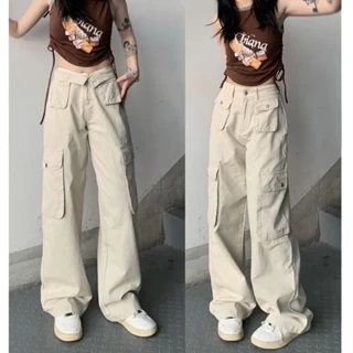 Quần kaki Cargo ROKY màu ĐEN/BE dài suông ống rộng túi hộp trơn form nam nữ unisex 🖤 Quần baggy kaki style Ulzzang 🖤