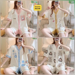 Shop Bầu Mẹ Mon - Đồ Bộ Bầu Đồ Bộ Mặc Nhà Sau Sinh Tay Ngắn Quần Đùi Cho Con Bú Mẫu Cotton Thoáng Khí Có Bigsize