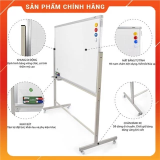 Bảng từ trắng Hàn Quốc 80x120cm có kẻ ô hút nam châm có chân di động