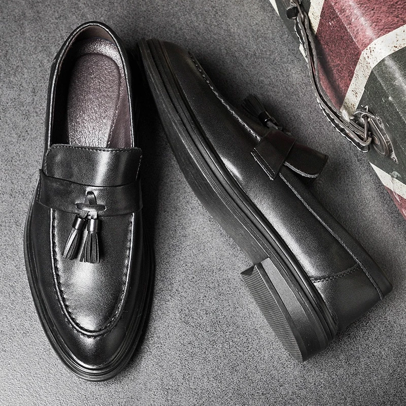 Giày Penny Loafer Băng Chuông LF03 TIBAS, Sang Trọng Lịch Lãm Đế Cao Su Tăng 3,5cm