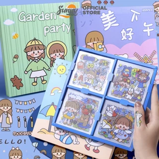 Hộp 100 tờ sticker (Nhiều mẫu) dễ thương cho bé dán siêu chắc chống nước trang trí sách vở, đồ dùng học tập