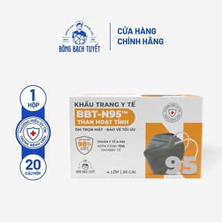 Khẩu trang N95 Bông Bạch Tuyết 4 lớp than hoạt tính (20cái/hộp)