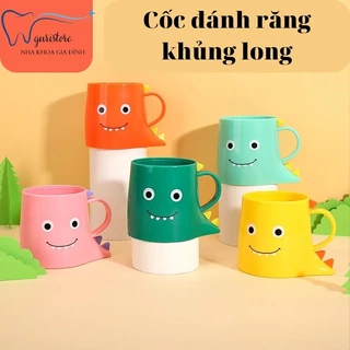 Cốc đánh răng cho bé hình thú khủng long dễ thương ly vừa tay bé siêu tiện lợi