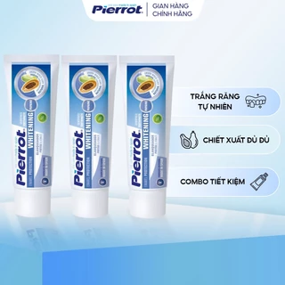 Combo 3 Kem Đánh Răng Làm Trắng Răng PIERROT, Bảo Vệ Men Răng Chiết Xuất Đu Đủ 75ml/Tuýp