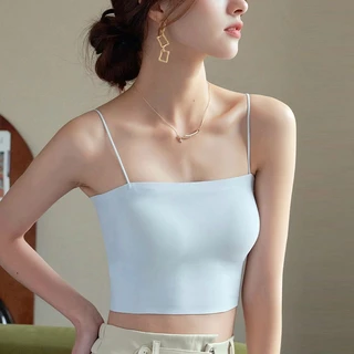 Áo 2 Dây Sợi Bún Có Đệm Ngực, Áo Bra 2 Dây Mảnh Dáng Lửng, Áo Dây Bún Áo Croptop