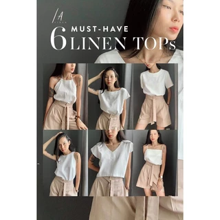 6 Áo Basic Phải Có - Màu trắng - Vải Linen