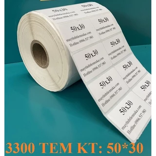 Decal in tem nhãn, mã vạch 50x3 giấy in giá sản phẩm  2 tem/hàng