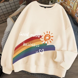 Áo Sweater Nam Nữ Unisex ICON Cầu Vồng Nỉ Lót Bông Form Rộng