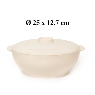 Thố đựng cơm,canh có nắp nhựa Melamine vân đá trắng Size 25cm