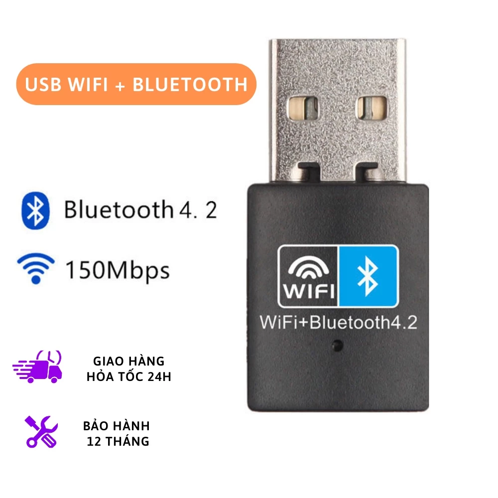 USB WIFI KÈM BLUETOOTH 4.0 2 IN1 NHỎ GỌN TIỆN DỤNG