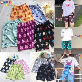 Quần Đùi Hoạt Hình Short Cartoon Oversize Ulzzang Unisex Dáng Rộng Nam Nữ - MM