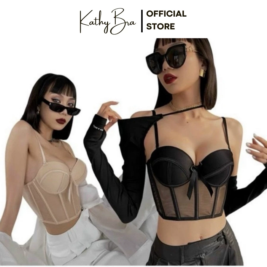 A35 [LOẠI 1] Áo Kiểu Corset KATHY BRA  Định Hình Chống Cuộn Kiểu Dáng Croptop Bralette Hàng Quảng Châu Có Gọng Đệm Mỏng