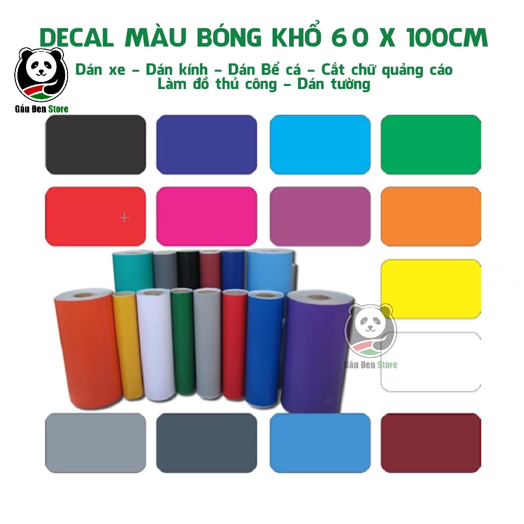 Giấy Decan Màu Trơn Bóng Khổ 60x100cm Dán Kính Bể Cá Làm Đồ Trang Trí Mầm Non