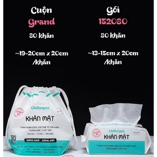 Khăn mặt khô Chillwipes dùng 1 lần lau khô, lau ướt - Giấy lau mặt dùng một lần