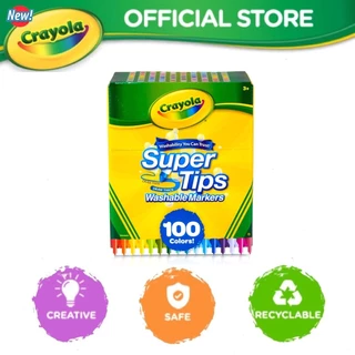 [HỎA TỐC] Bộ 100 cây Bút lông Nét mảnh - Nét đậm Dễ tẩy rửa Crayola Supertips Washable Marker