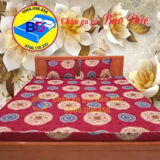 Bộ Ga Trần Bông + 2 Vỏ Gối Trần Bông Cotton Poly Dày Dặn 1m6 và 1m8 (link 2)