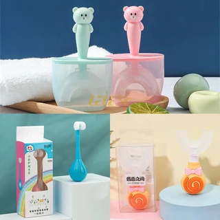 Bàn Chải Đánh Răng Silicone Mềm Hình Chữ U Cho Bé 2-12 Tuổi