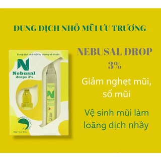 Dung dịch nhỏ mũi ưu trương Nebusal 3% giảm nghẹt mũi, sổ mũi, loãng dịch nhầy, duy trì độ ẩm mũi